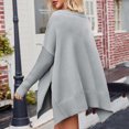 thumbnail image 5 of IROINNID Sales Pullover Sweater for Women V-neck Loose Fit Knit Solid Pullover Casual Lazy Style Winter Fall Warm Sweater,Gray, 5 of 7