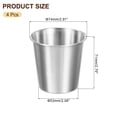 thumbnail image 2 of 4 Pcs 304 Stainless Steel Cups,6.76oz/200ml Water Glasses Cup Metal Tumbler Silver, 2 of 7