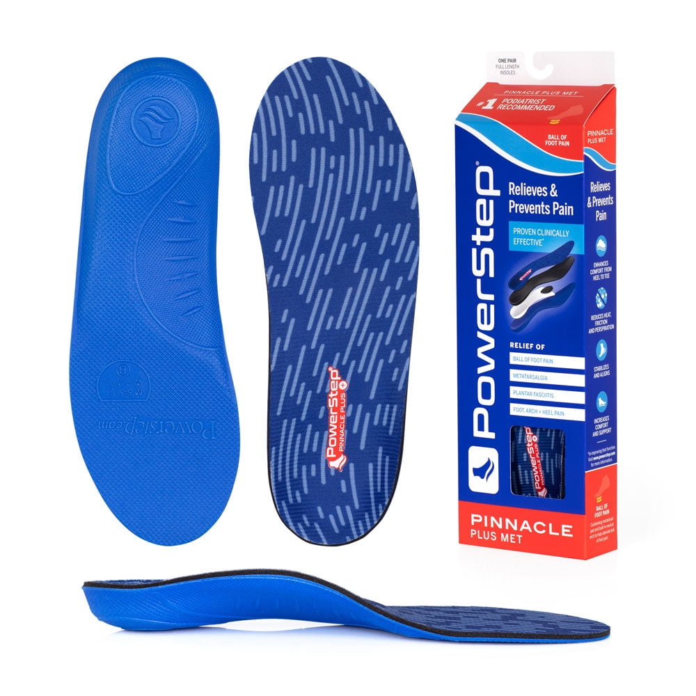 PowerStep Pinnacle Plus Orthotic Shoe Insoles with Metatarsal Pad and Neutral Arch Support for