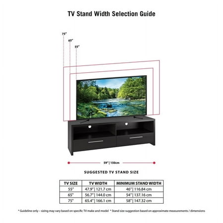 CorLiving - Fernbrook TV Stand with Drawers, for TVs up to 75" - Black Faux Wood Grain