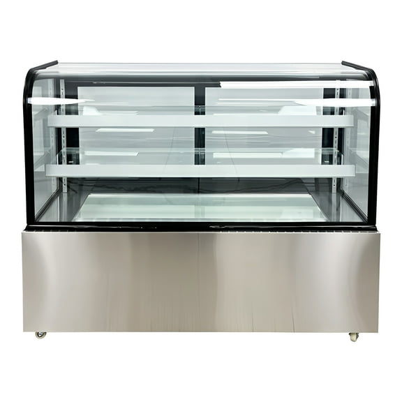 60 in. Commercial Double Tempered Glass Bakery Refrigerator Case 17.7 Cu. ft.