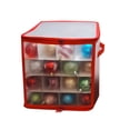 thumbnail image 5 of Baubles Storage Box Christmas Balls Storage Xmas Tree Decorations Organizer Bauble Storage Divider T Transparent & Red plastic, 5 of 7