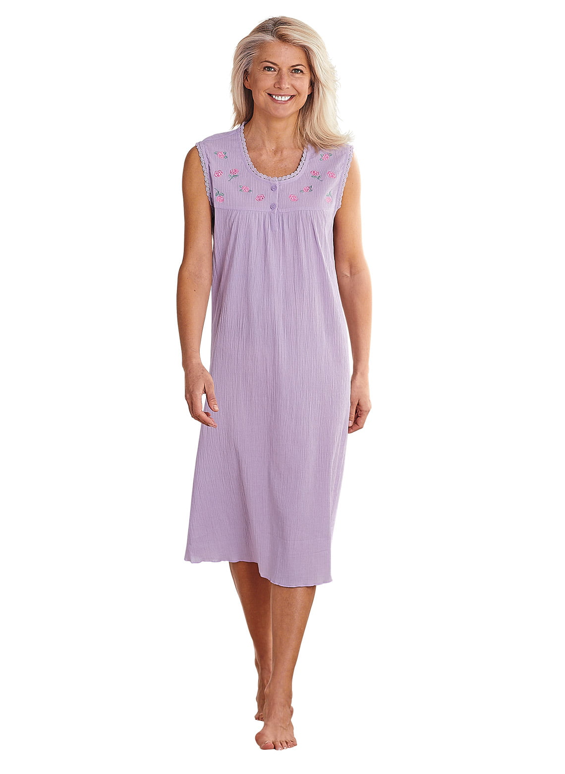 Embroidered Gauze Nightgown by Cozee Corner - Walmart.com