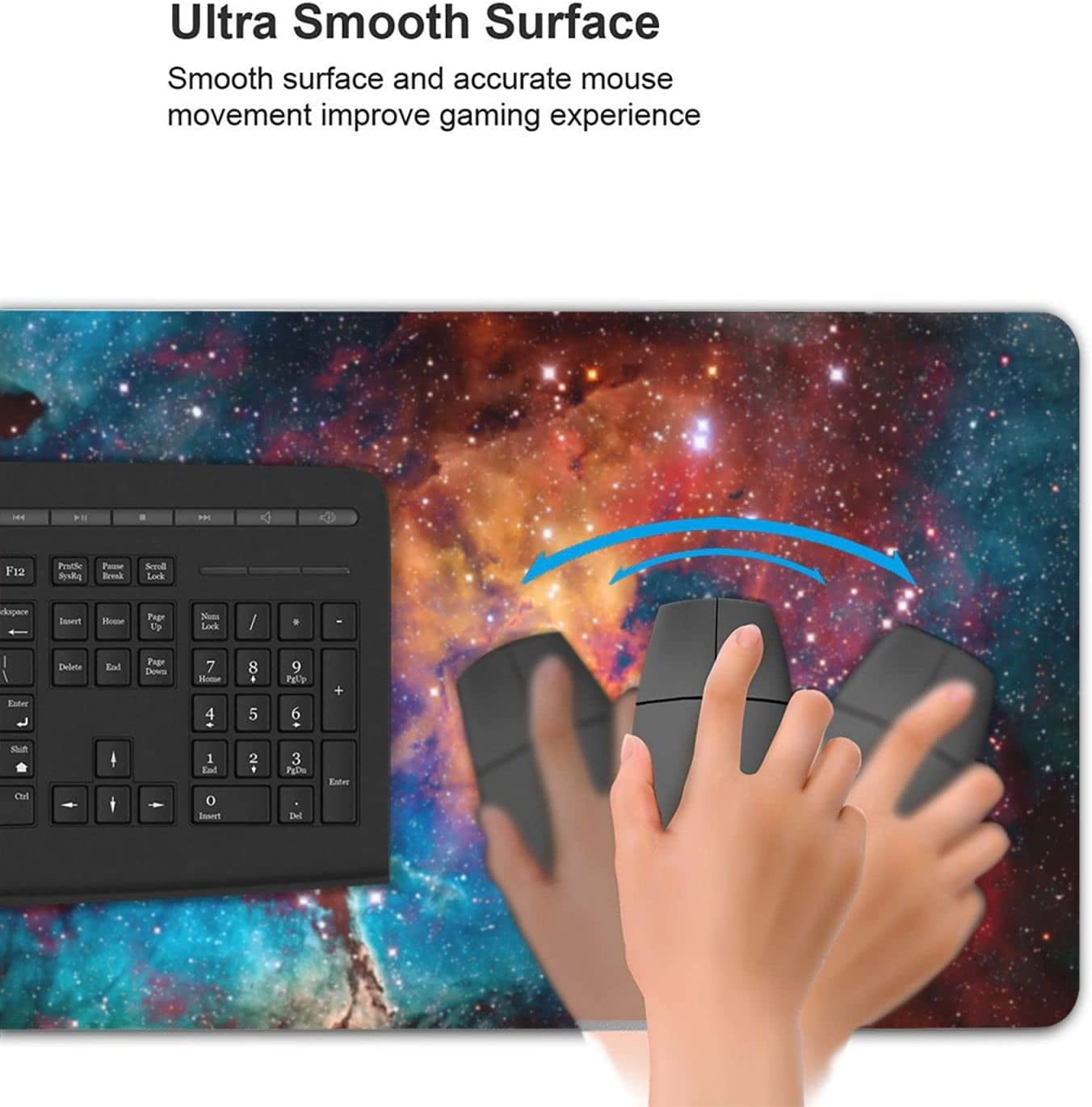 Gaming XXL Large Mouse Pad,Blue Purple Galaxy Nebula Universe Space Mouse Pad Non-Slip Rubber Base Mouse Pads for Computers Laptop Office, 35.5"x16"x0.12"(900mm x 406mm x 3mm)
