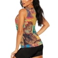 thumbnail image 3 of Balery Island Beach Guinea Pig Camiseta sin mangas estampada ligera para mujer, tops de entrenamiento sin mangas, camisetas de yoga transpirables de secado rápido.-X-Large, 3 of 7