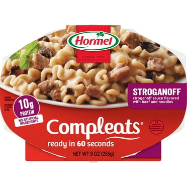 HORMEL COMPLEATS Stroganoff, Shelf-Stable, 10 grams Protein, 9 oz Plastic Microwaveable Tray