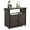 Brown, variant on Wicker Outdoor Bar Cart - Brown Patio Console Storage Table Buffet Cabinet Serving Kitchen Cart with Wheels for Outside Backyard