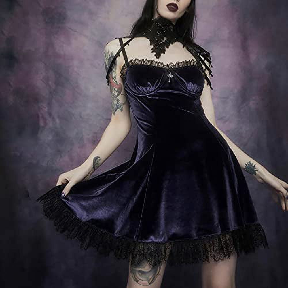 Altgoth Punk Gothic Pu Dress Women Sexy Vintage Grunge Chain Zipper Halter  Corset Partywear Harajuku Coquette Emo Alt Clothes