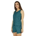 thumbnail image 3 of Bimba Solid Schiffli Top And Short Nightwear Set For Womens Casual 2pcs Sexy Lounge Sleepwear, 3 of 7