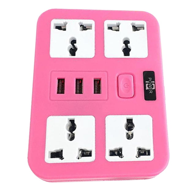 Zócalo de poder de viaje jinwen Adaptador de estante de pared de enchufe 1,8 metros 4 salidas 3 puertos USB carga rápida