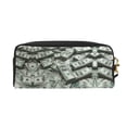 thumbnail image 3 of Printed Leather Makeup Bag Dollar Money Double-Sided Pattern Travel Toiletry Pouch Portable Zipper Organizer Bag, 3 of 4