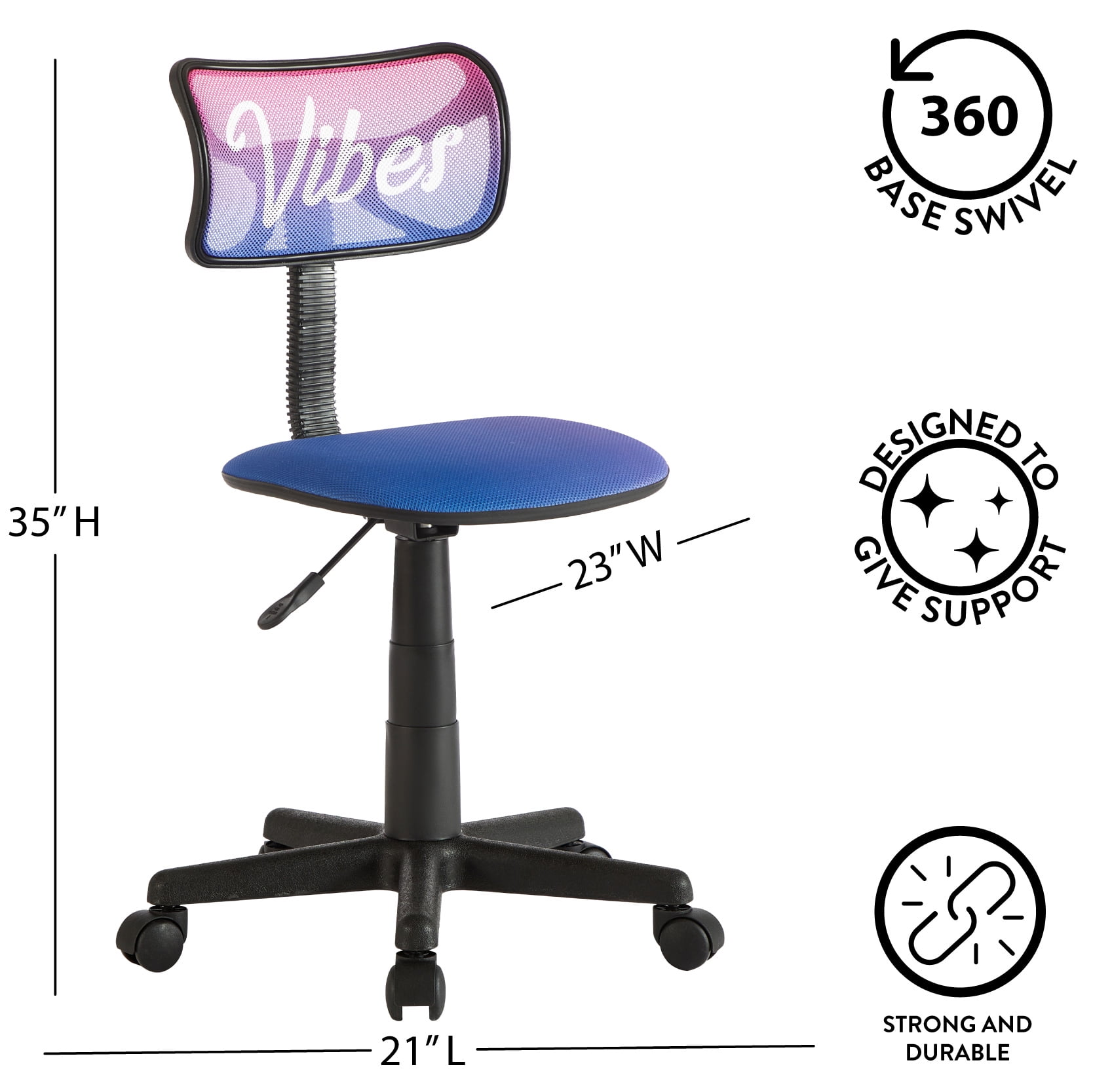 Urban Shop Swivel Mesh Desk Chair, Vibes