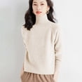 thumbnail image 5 of NTACZA Loose Fitting Womens Sweaters Turtleneck Basic Yellow Sweaters Pullover Raglan Sleeve Knit Shirt Ladies Jumper M, 5 of 5