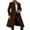 Brown, variant on Pea Coat Women's Faux Wool Coat Blouse Thin Coat Trench Long Jacket Ladies Slim Long Belt Elegant Overcoat Outwear Long Coat Women Brown L
