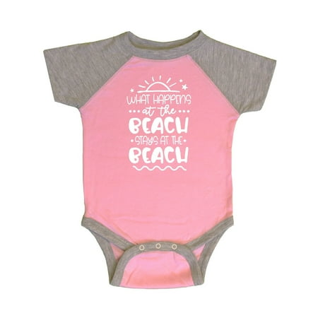 

Inktastic Spring Break What Happens at the Beach Stays at the Beach Gift Baby Boy or Baby Girl Bodysuit
