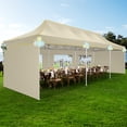 thumbnail image 2 of COBIZI 10x30 Heavy Duty Pop up Canopy Tent with 5 Waterproof Walls, UPF 50+ Protection, Roller Bag, Adjustable Heights, and 4 Sand Bags,Khaki (Enhanced Hexagonal Frame), 2 of 10