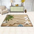 thumbnail image 2 of SKYSONIC 72x48in Nautical Beach Seashell Area Rug, Tropical Anchor Non-Slip Floor Carpet for Indoor Living Dining Room and Bedroom Area, 2 of 7