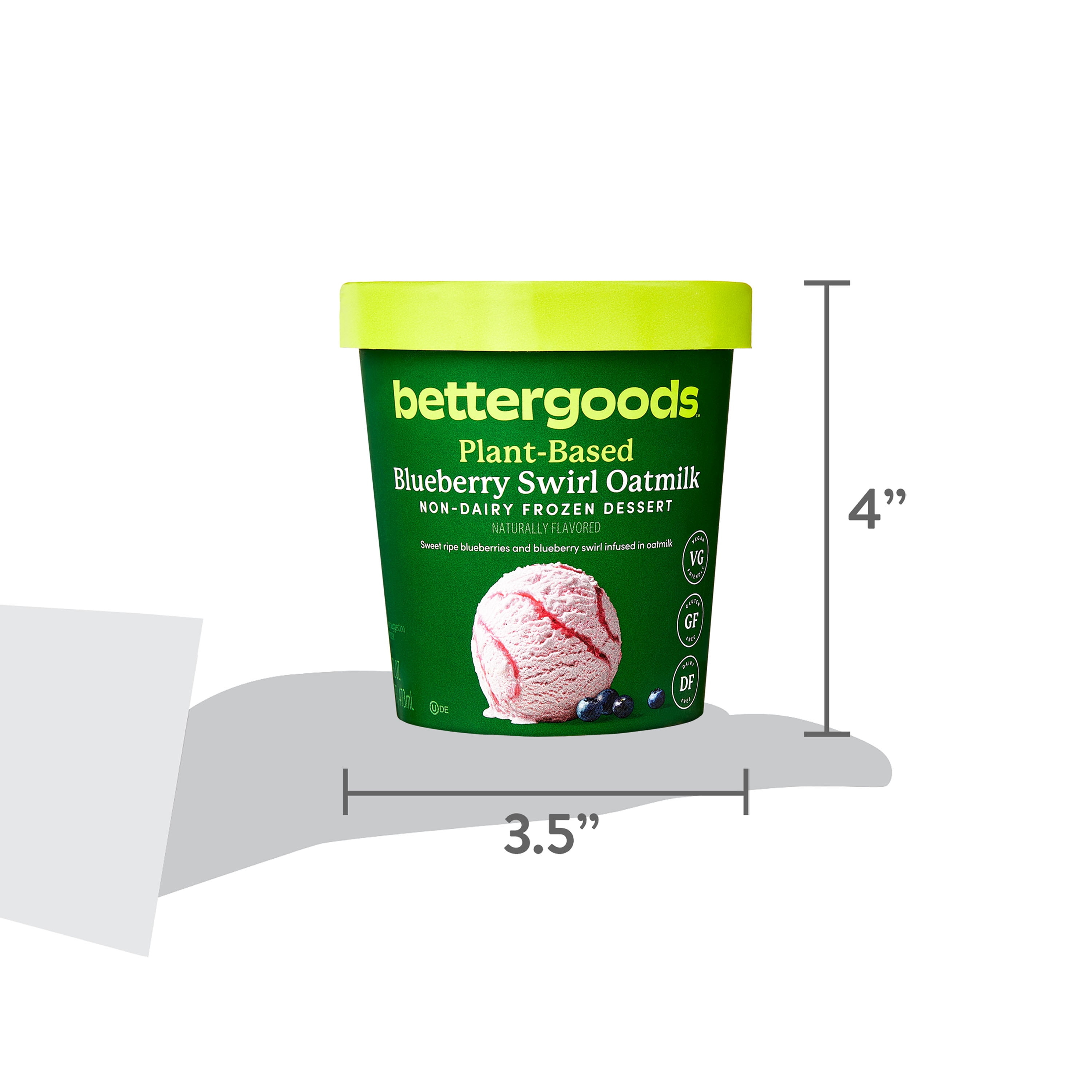 bettergoods Plant-Based Blueberry Swirl Oat Milk Non-Dairy Frozen Dessert, 16 fl oz