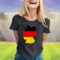 thumbnail image 2 of TSADFHJI Hauts et Blouses pour Femmes pour l'Automne Hauts Décontractés Mode Manches Courtes Col Rond T-Shirt Imprimé Ample m Gris Foncé, 2 of 4