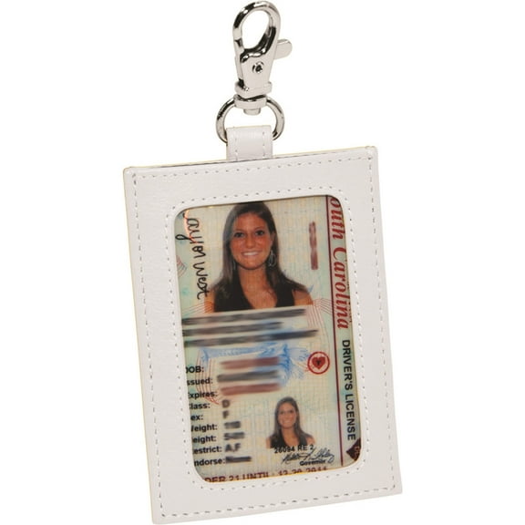 Fashion Heidi Winter White Leather Id Holder With Clip (3.75 X 2.75) Made In China gm12919