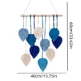 thumbnail image 3 of Hand Woven Cotton Rope Leaf Macrame Wall Hanging, Wall Hanging Boho Woven Tapestry, Bohemian Leaf Modern Chic Wall Art for Living Room, Bedroom, Apartment(B), 3 of 7