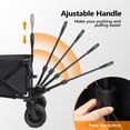 thumbnail image 4 of Tcbosik Collapsible Wagon with Wheels, 220 lbs Foldable Utility Grocery Shopping Cart for Outdoor, Garden, Beach, Lawn, Backyard, Black, 4 of 8