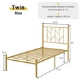 thumbnail image 3 of Gymax Twin Size Platform Bed Frame Heavy-duty Metal Bed Frame w/Sturdy Metal Slat Support Gold, 3 of 10