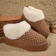 thumbnail image 5 of hzomhy Womens Snow Boots Closed Toe Warm Lining Thick Sole Slip On Design for Casual Cold Weather Daily Wear, 5 of 9
