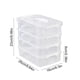 thumbnail image 3 of Caja de almacenamiento apilable de escritorio con asa y hebilla | Organizador de 4 niveles para oficina, hogar, cosméticos y papelería | Abertura grande, diseño desmontable, estilo minimalista, 3 of 6