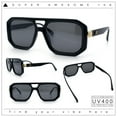 thumbnail image 2 of Gentlemans Geometric Flat Top Racer Thick Plastic Hipster Fashion Sunglasses All Black, 2 of 8