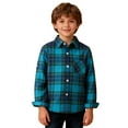 thumbnail image 3 of EnJoCho Plaid Shackets for Girls Boys Button Down Shirts Jackets Pockets Kids Flannel Shirts Spring Lapel Neck Blouse Top, 3 of 8