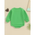 thumbnail image 6 of Newborn Baby Girl Boy St. Patrick's Day Outfit Lucky Embroidery Sweatshirt Romper Oversized Long Sleeve Bodysuit Tops, 6 of 7