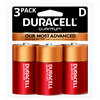 Duracell 1.5V Quantum Alkaline D Batteries with PowerCheck, 3 Pack