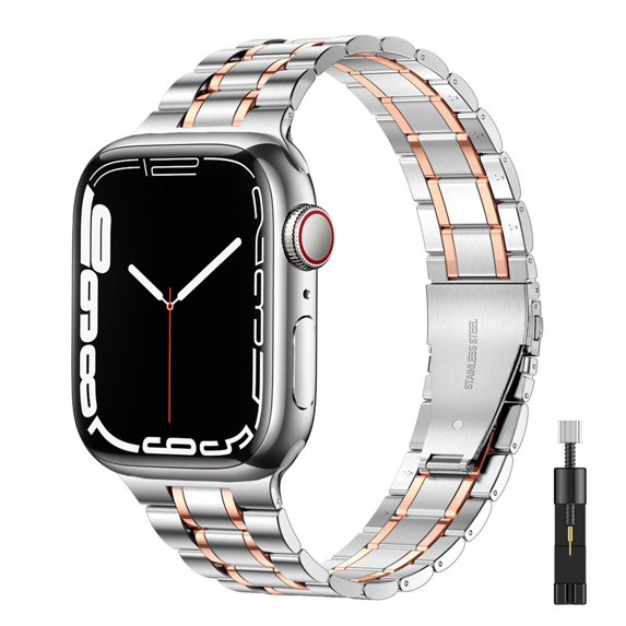 LEIXIUER Stainless Steel Strap for Apple Watch Band 44mm 40mm 45mm 41mm 42mm 38mm 3 4 5 6 SE 44 mm Metal Bracelet iWatch Series 7 45 mm