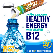 Angle View: Zipfizz Healthy Energy Drink Mix, 30 Tubes Pina Colada