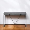 thumbnail image 6 of HomeRoots 47 in. Writing Desk with Two Drawers, Gray & Black, 6 of 11