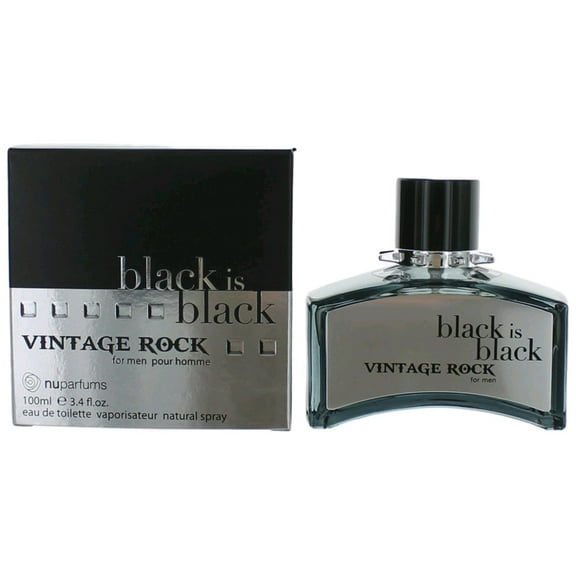 Black Is Black Vintage Rock by Nuparfums for Men - 3.4 oz EDT Spray