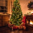 thumbnail image 2 of Fenbeli Pre-Lit Artificial Christmas Tree 6ft with 300 Clear Incandescent Mini Lights, Indoor Green, 2 of 9