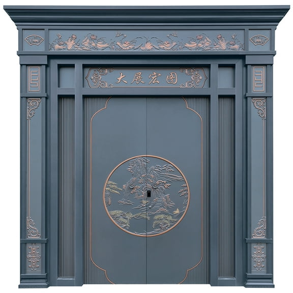 Fireproof and explosion-proof cast aluminum door villa door double door rural self-built houses to enter the household anti-theft copper custom