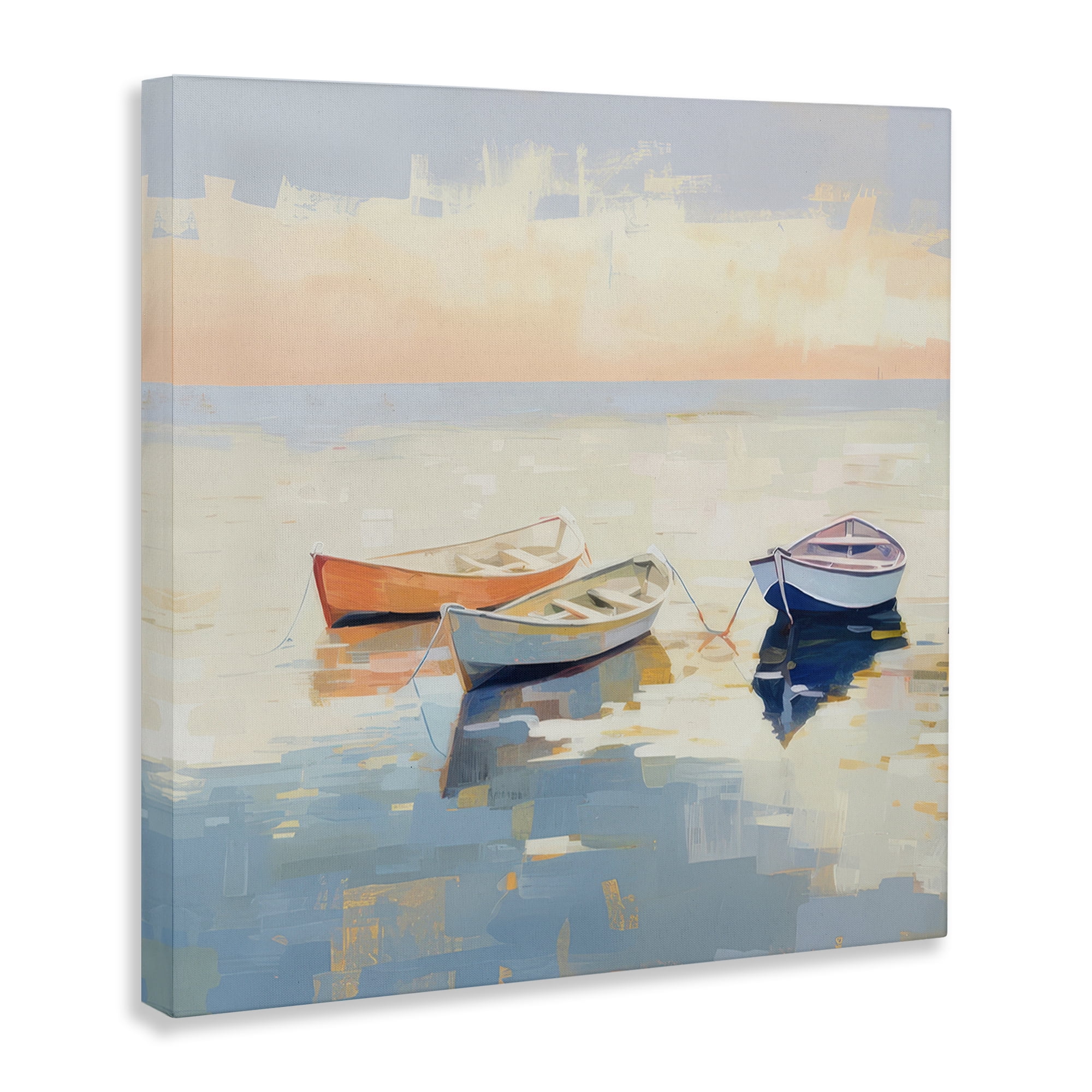 Stupell Industries Boats & Coastal Breeze Nautical & Beach Painting Wrapped Canvas Art Print Wall Art, 30 x 30