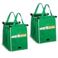 thumbnail image 1 of Lot de 2 Sacs de Chariot de Courses Réutilisables Sacs à Main Pliables avec Poignées, Chariot de Courses à Clipser comme Vu à la Télé, 1 of 4