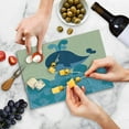 thumbnail image 5 of Whale Cutting Board, Cartoon Smiling Patterned Mammal Ornamental Ethnic Image Striped Waves Print, Decorative Tempered Glass Cutting and Serving Board, Small Size, Dark Blue Blue, by Ambesonne, 5 of 5