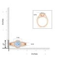 thumbnail image 4 of ANGARA Natural Round 1.12 ct Aquamarine Split Shank Ring with Diamond Halo in 14K Rose Gold for Women (Size-7mm) | March Birthstone, Anniversary, Jewelry Gift for Women | Natural Aquamarine Ring, 4 of 9