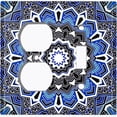 thumbnail image 4 of Metal Light Switch Plate Cover Mandala Blue White Flower Tile Pattern MDL056, 4 of 13