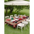 thumbnail image 3 of Outdoor Tablecloth with Umbrella Hole and Zipper, Red Christmas Rectangle Table Cloth 60x102 Inch Waterproof Tablecloth, Truck Gnomes Xmas Tree Snowflake Wooden Plaid Picnic Table Cover for Patio, 3 of 7