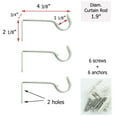 thumbnail image 5 of Evideco Adjustable 1" Single Window Curtain Rod 50" to 82" Grey - 50" to 82" L x 1" D taupe, 5 of 5