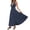 Navy, variant on Summer Women's Sleeveless Maxi Peplum Dress Deep V Neck Print Mesh Splice Back Elastic Long Out Wear