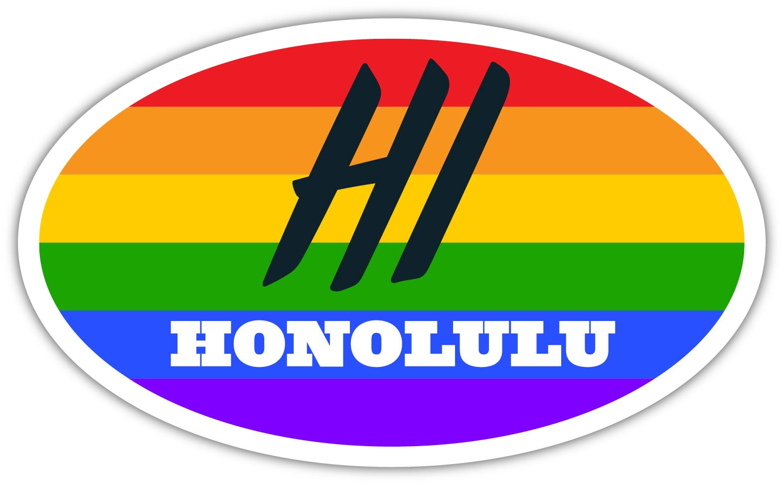 Honolulu HI Hawaii Honolulu County Rainbow Pride Flag 6 Stripes Pride