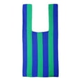 thumbnail image 3 of Stripe Pattern Lady Shoulder Bag Hand Bag Women Totes Capacity Fall Satchel Bag Green Blue, 3 of 9