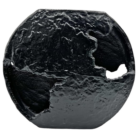 Pemberly Row 13" Handmade Aluminum Earth Inspired Flower Vase in Black